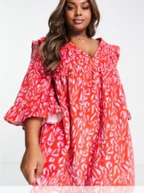ASOS Design corduroy mini smock dress